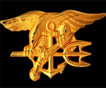 U.S. NAVY SEALS SPECIAL FORCES OFFICER GOLD TRIDENT BADGE