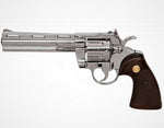DENIX REPLICA GUN COLT PYTHON 357. MAGNUM PISTOL NICKEL FINISH