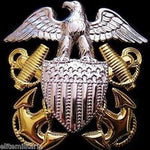 U.S. NAVY OFFICER CAP BADGE GOLD PLATED INSIGNIA