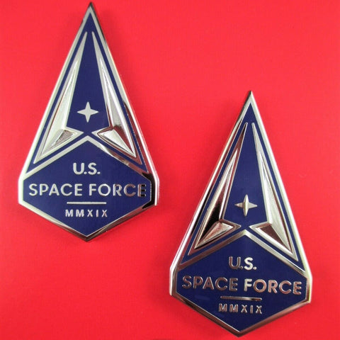 GENUINE USA SPACE FORCE PAIR COLLAR BADGES